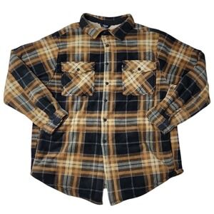 NWT Member's Mark Men's Relaxed Fit Shacket Chocolate Plaid Medium